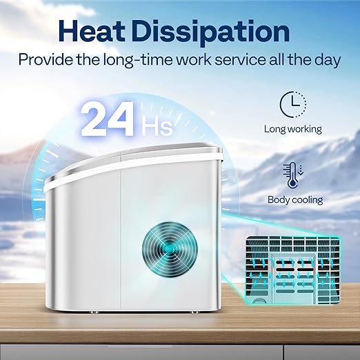 VIVOHOME Countertop Ice Maker 26lbs/Day 9 Ice Cubes in 6 Mins Ice Maker Machine with Hand Scoop and Self Cleaning Ice Cube Maker Red