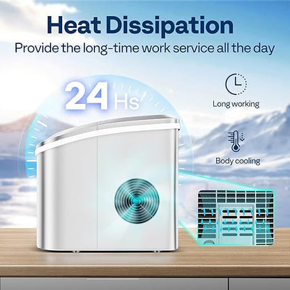 VIVOHOME Countertop Ice Maker 26lbs/Day 9 Ice Cubes in 6 Mins Ice Maker Machine with Hand Scoop and Self Cleaning Ice Cube Maker Red