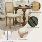 Load image into Gallery viewer, Vintage French Country Dining Chairs Set of 6, Rattan Dining Chairs with a Square Back, Beige Upholstered Dining Chair, Sillas para Comedor, Kitchen &amp; Dining Room Chair (Beige, Rattan, 6Pcs)