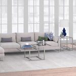 Load image into Gallery viewer, Henn&amp;Hart 43" Wide Square Coffee Table in Nickel, Modern coffee tables for living room, studio apartment essentials