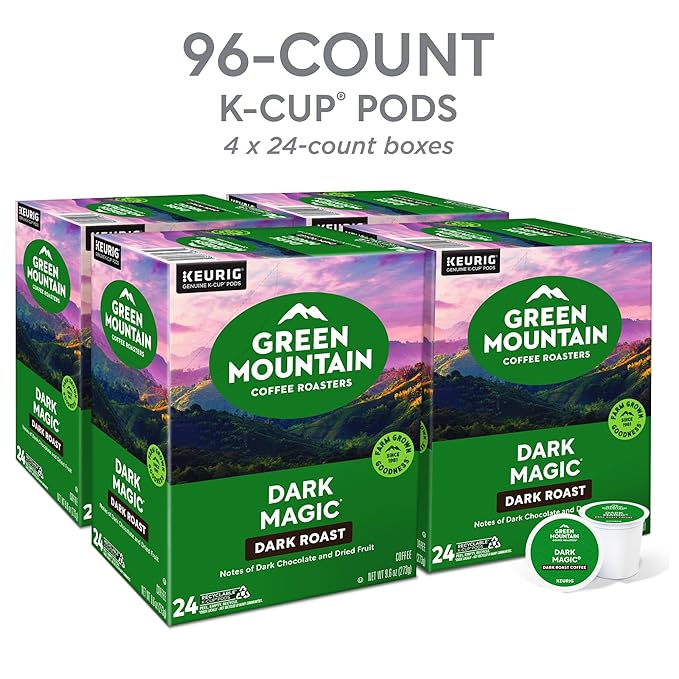 Green Mountain Coffee Roasters Dark Magic Coffee, Keurig Single-Serve K-Cup pods, Dark Roast, 96 Count