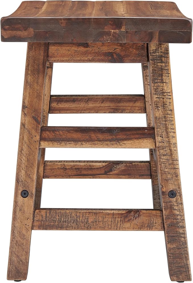 Alaterre Furniture Durango 20-Inch Tall Industrial Wood Dining Stool - Table or Extra Seat - Unique Rustic Industrial Style and Comfort - Farmhouse, Solid Wood Furniture