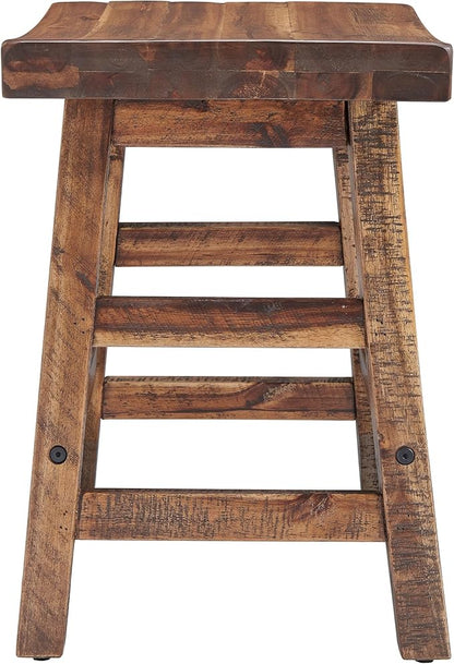 Alaterre Furniture Durango 20-Inch Tall Industrial Wood Dining Stool - Table or Extra Seat - Unique Rustic Industrial Style and Comfort - Farmhouse, Solid Wood Furniture