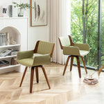 Load image into Gallery viewer, LUNLING Swivel Accent Faux Leather Dining Chairs Set of 2 Mid Century Modern Chairs with Wooden Legs/Armrest/Upholstered Seat/Adjustable Foots for Kitchen Dining Room Desk Chairs Beige
