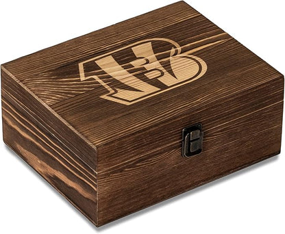 The Memory Company Officially Licensed NFL Wood Boxed Drinkware Set - 2 Premium Rocks Glasses with Laser-Etched Team Logo & Reusable cooling cubes, Whiskey & Cocktail Gift Set for Football Fans