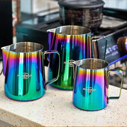 Stainless Steel Milk Frothing Pitcher - Milk Frothing Jug for Cappuccino, Barista Milk Frothing Pitcher Parent (coloured, 20OZ)