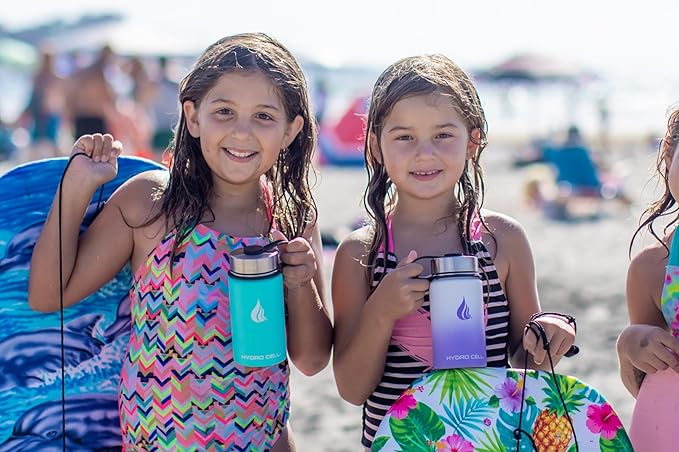 HYDRO CELL Stainless Steel Insulated Water Bottle with Straw - For Cold & Hot Drinks - Metal Vacuum Flask with Screw Cap and Modern Leakproof Sport Thermos for Adults (Teal 14oz)