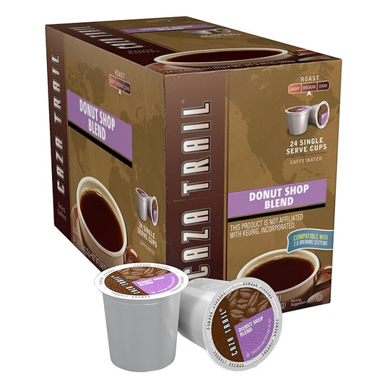 Caza Trail Coffee, Donut Shop Blend, 24 Single Serve Cups