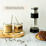 Load image into Gallery viewer, Cafe Crush Club Cold Brew Coffee Maker | Fire Toughened Borosilicate Glass | 304 Stainless Steel Infuser | 1000ml / 34 oz | Cold Brew Iced Coffee Pitcher