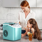 Load image into Gallery viewer, Portable Ice Maker Machine with Handle, 26lbs/24Hrs, 6Mins/9 Ice Cubes, Self-Cleaning with Basket/Scoop, Countertop Ice Makers for Home/Kitchen/Office(Green)