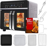 Load image into Gallery viewer, 24Qt Large Air Fryer Toaster Oven Combo - French Double Door Airfryer, 15 Cooking Functions Touch Dual Zone Independent Control Electric Oven, Stainless Steel Air Fryers Oven 13 Accessories &amp; Cookbook