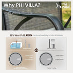 Load image into Gallery viewer, PHI VILLA 7 Piece Outoor Bar Dining Set, High Top Patio Bar Table and Chairs Set with 6 Outdoor Swivel Bar Stools &amp; 40" Outdoor Bar Table for Yard, Garden and Terrace, Grey