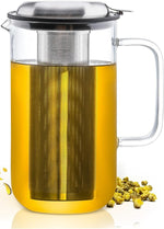 Load image into Gallery viewer, Aquach 51oz Glass Teapot with Stainless Steel Removable Infuser, Stovetop &amp; Dishwasher Safe, Ideal for Loose &amp; Blooming Tea Brewing