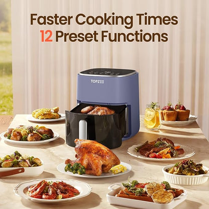 Air Fryer 12-in-1, Compact & Large 5.5-Qt Airfryer, 100-400℉ Precise Heat, 360°Hot Air Circulation, 95% Less Oil, Quick Easy Meals, Bake, Dry, Reheat, Frozen, Broil, Proof