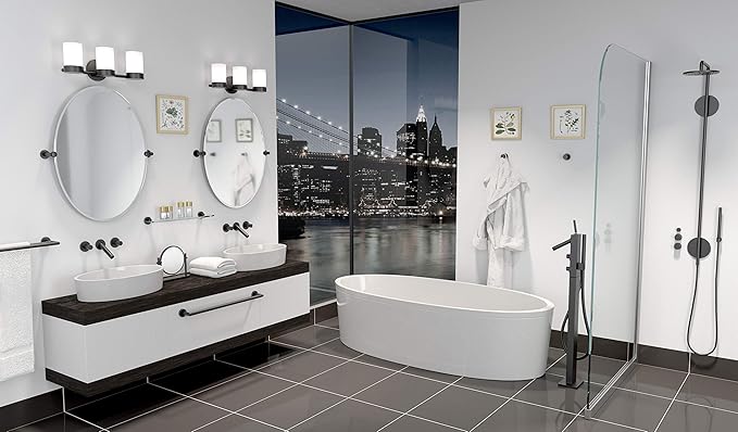 Gatco 4630MX Glam Single Towel Bar, 24 Inch, Matte Black