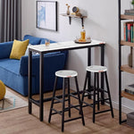 Load image into Gallery viewer, Mr IRONSTONE 39.4" Bar Table White Marble Industrial Pub Dining Height Table Bistro Table (Indoor USE ONLY)