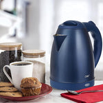 Load image into Gallery viewer, COOK WITH COLOR Electric Kettle - Rapid Boil, Sleek Design, and Safety Features - Great for Quick and Easy, Stainless Steel Blue, 1.7 Liters