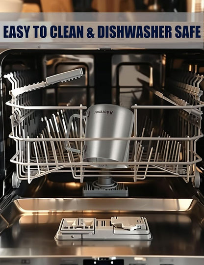 Milk Frothing Pitcher, 16oz Stainless Steel Milk Frother Cup Steaming Pitcher, Cappuccino Espresso Accessories Coffee Bar Barista Tools, Metal Steamer Cup Milk Jug with Latte Art Pen