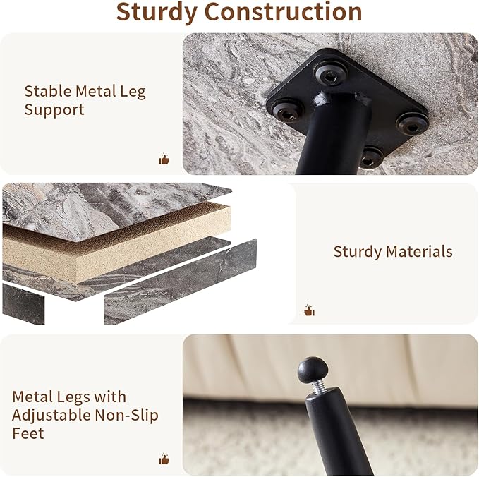 31.5" Modern Round Coffee Table,Small Coffee Tables Center Table with Metal Legs Marble-Patterned Tabletop for Living Room Office Apartment,Easy to Assemble, Grey Marble