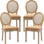 Load image into Gallery viewer, Vintage French Country Dining Chairs Set of 4, Rattan Dining Chairs with Solid Wood Legs, Ten 4 Dining Chair Set, Sillas para Comedor, Kitchen &amp; Dining Room Chair (Amber, Rattan, 4Pcs)