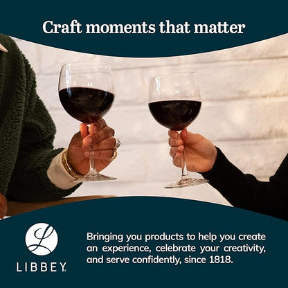 Libbey Vineyard Reserve Wine Glass Set of 8, Clear Wine Glasses for Red and White Wine, Great for Merlot, Bordeaux, Chardonnay, Gifts, Holiday, Birthday Party