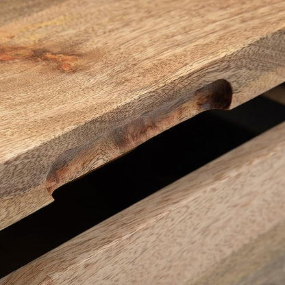 SIMPLIHOME Hunter Lift Top Coffee Table - 32 inch Wide Solid Mango Wood and Metal Industrial Square Cocktail Table in Natural, Living Room Table with Dual Lift Tops, Hidden Storage and Hairpin Legs