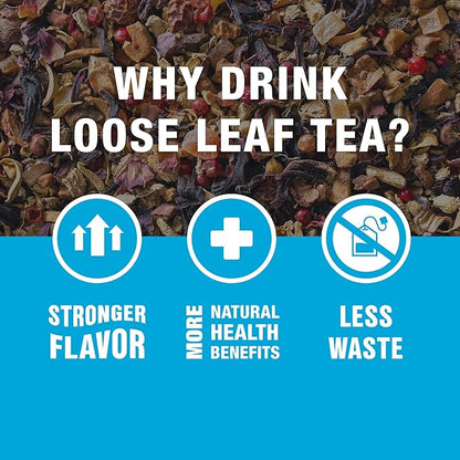 Tiesta Tea - Ginger Sweet Peach, Loose Leaf, Spicy Peach Herbal Tea, Non-Caffeinated Tranquility Blend, Bulk Herbal Leaves with Hibiscus & Cane Sugar, 25 Cups, 2.2 Ounce Resealable Pouch