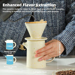 Load image into Gallery viewer, Pour Over Coffee Maker Set,Ceramic Pour Over V60 Coffee Dripper Set with 20 Count Paper Coffee Filters,for Home Café Restaurant Camping,15.8 Ounces(Multi-Color Dot)