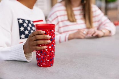 Simple Modern 4th of July Signature Voyager | 16oz Travel Coffee Mug Tumbler with 360° Lid | Gifts Her Him | Ceramic-Lined Insulated Stainless Steel Cold Brew Iced Coffee Cup | Star Speckled Banner
