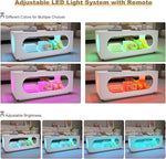 Load image into Gallery viewer, 43" White Led Coffee Table for Living Room, Modern Living Room Table Rectangular Contemporary Center Table with Storage, Wooden Coffee Tables with LED Lights for Dining Reception Room