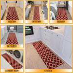 Load image into Gallery viewer, Ottomanson Hallway Runner Rug 1'10" x 7' Non Slip Trellis Area Rugs Easy to Clean Laundry Rug Runner Durable &amp; Pet Friendly Floor Carpet Runners for Hallways Entryway Living Room Kitchen Bathroom, Red