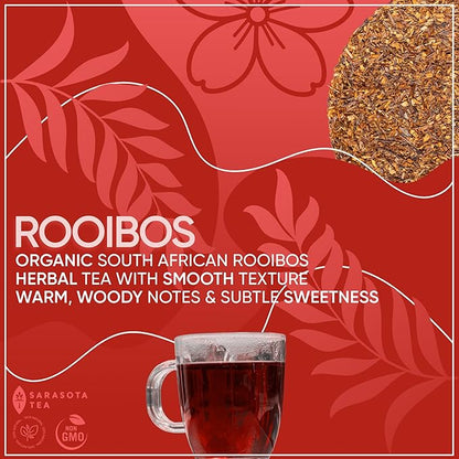 Organic Rooibos Loose Leaf Tea | 100% Pure South African Red Tea | Naturally Caffeine-Free | USDA Organic | 1lb Bulk Bag | Smooth & Earthy Flavor | Herbal Wellness | Non-GMO