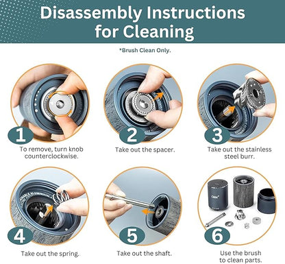 Electric Coffee Grinder, Premium Stainless Steel Burr Coffee Grinder, Espresso Grinder Electric, Portable Coffee Grinder, Perfect Coffee Brew for Home, Travel, Camping and Office (Gray)