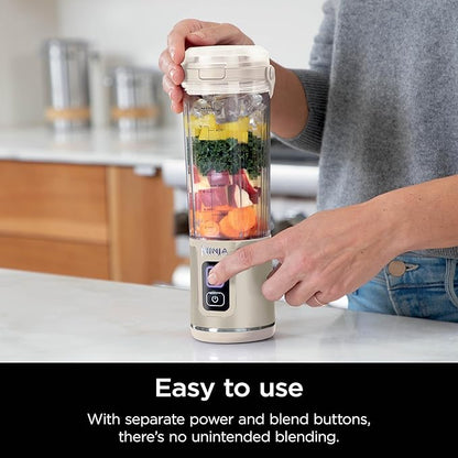 Ninja Blast Portable Blender, Cordless, 18oz. Vessel, Personal Blender For-Shakes and Smoothies, BPA Free, Leakproof-Lid and Sip Spout, USB-C Rechargeable, Dishwasher Safe Parts, Vanilla Bean, BC151VB