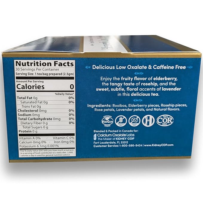Veloxa™ Very Low Oxalate Tea (90 Pyramid Tea Bags (3 Cartons), Heavenly Low Oxalate Rooibos)