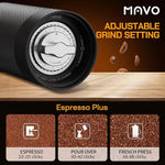 Load image into Gallery viewer, MAVO Manual Coffee Grinder, Wizard Hand Coffee Grinder, Capacity 25g with CNC Stainless Steel Hexagonal Conical Burr, Adjustable Setting, Burr Coffee Bean Grinder for French Press, Pour Over, Silver