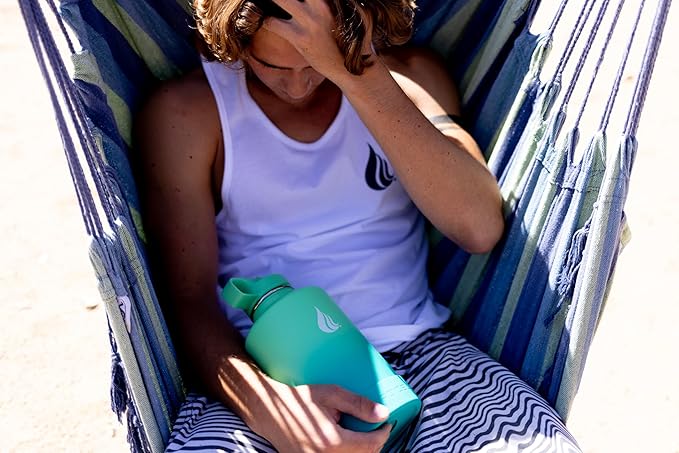 HYDRO CELL Stainless Steel Insulated Water Bottle with Straw - For Cold & Hot Drinks - Metal Vacuum Flask with Screw Cap and Modern Leakproof Sport Thermos for Adults (Mint/Green 64oz)