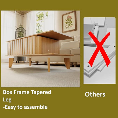 Extendable Coffee Table with Storage, Wood Coffee Table with Hidden Compartment, Expandable Coffee Tables with Side Table for Living Home(Natural)