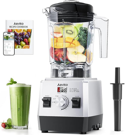 Aeitto Blenders for Kitchen with 68Oz. Jar, 1800W Max Power Smoothie Blender, 3 Preset Programs & 7 Speeds, Professional Countertop Blender for Smoothies, Ice Crush, Frozen Drinks, Silver