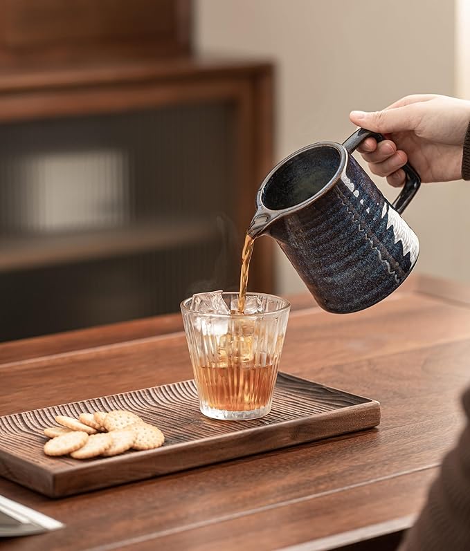 Pour Over Coffee Maker,Ceramic Coffee Maker With 40 pcs V60 Paper Filter，15oz/450ml Pour Over Coffee Dripper (Starry Blue, V02)