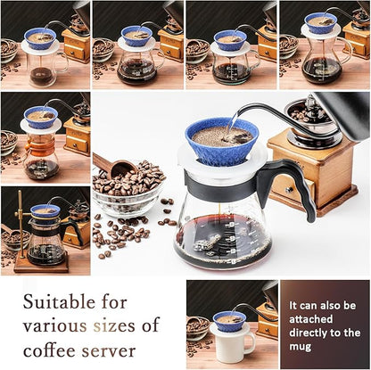 Ceramic Reusable Coffee Filter Pour Over Dripper Paperless Sustinable ekubo one drip 1-2 Cup Made in Japan (Brown)