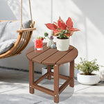 Load image into Gallery viewer, LZRS Round Adirondack Patio Side Table End Table, Outdoor Side Tables for Patio, Backyard,Pool, Indoor Companion, Easy Maintenance &amp; Weather Resistant(Brown)