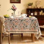 Load image into Gallery viewer, Designer Boho Floral Square Tablecloth,Linen Lotus Flower Pattern Colorful Indoor Table Cloth,Durable Decor Tablecloths for Dining Thanksgiving Kitchen Christmas,67"*67"-Hazel A