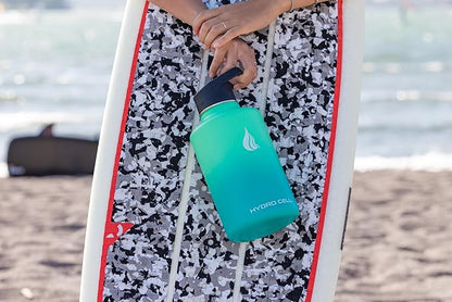 HYDRO CELL Stainless Steel Insulated Water Bottle with Straw - For Cold & Hot Drinks - Metal Vacuum Flask with Screw Cap and Modern Leakproof Sport Thermos for Adults (Mint/Green 64oz)