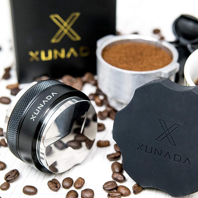 XUNADA 58.3mm Coffee Distributor & Tamper, Works with all 58mm Portafilters, Espresso Hand Tampers, 2-in-1 Adjustable Espresso Distribution Leveler & Tamping Tool