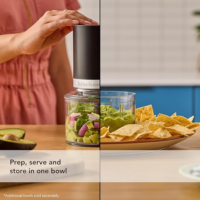 KitchenAid Go Cordless Top Down Chopper - battery sold separately, KTCR350, Black Matte