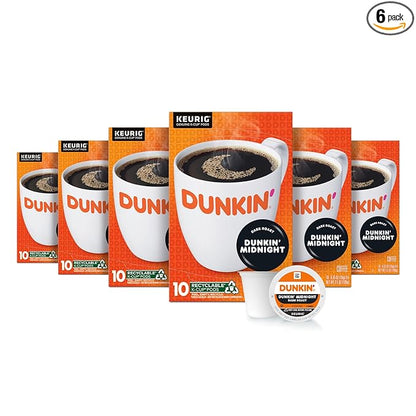 Dunkin' Midnight Dark Roast Coffee, 60 Keurig K-Cup Pods