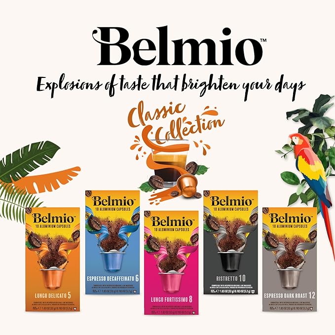 Belmio Ristretto Espresso Coffee Pods – Medium Roast – Full-Bodied & Fruity - Nespresso Original Line Compatible – 10 Count (Pack of 10)