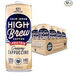 Load image into Gallery viewer, High Brew Coffee, Cold Brew Coffee, Creamy Cappucino, Plus 12g Protein, 8 Fl Oz, Ready-To-Drink (Pack of 12)