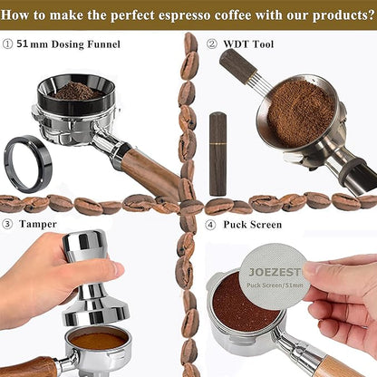 51mm Espresso Tamper Espresso Accessories Kit: Espresso Tamper Set, Coffee Tamper Espresso Tools Barista Tools | Espresso Kit Fits Espresso Coffee Machines of 51mm Portafilters